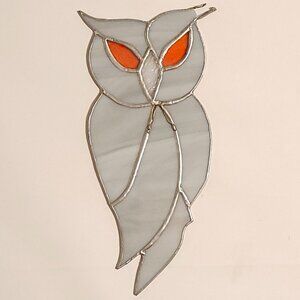 WISE OWL Stained Glass White Owl Snowy Owl
